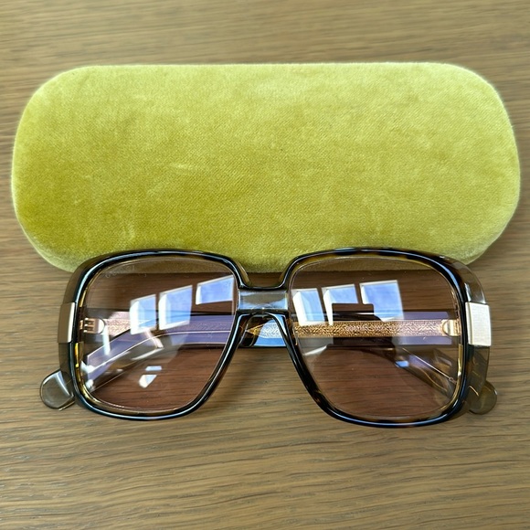 Gucci GG0318S 003 Sunglasses Pink Lens in Tortoise main image 4